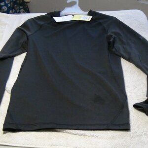 ALL IN MOTION Men's Shirt Stretch Polyester Fitted Long Sleeve Black Size Small